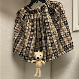 Plaid Skirt with Teddy Bear Accessory